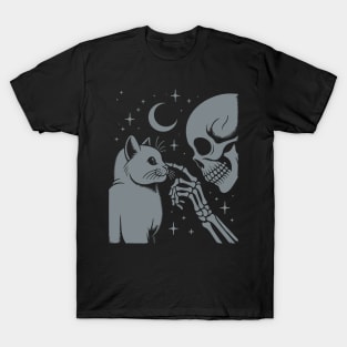 Mystical Black Cute Cat Skeleton Hand Boop Karma Cat Lovers T-Shirt